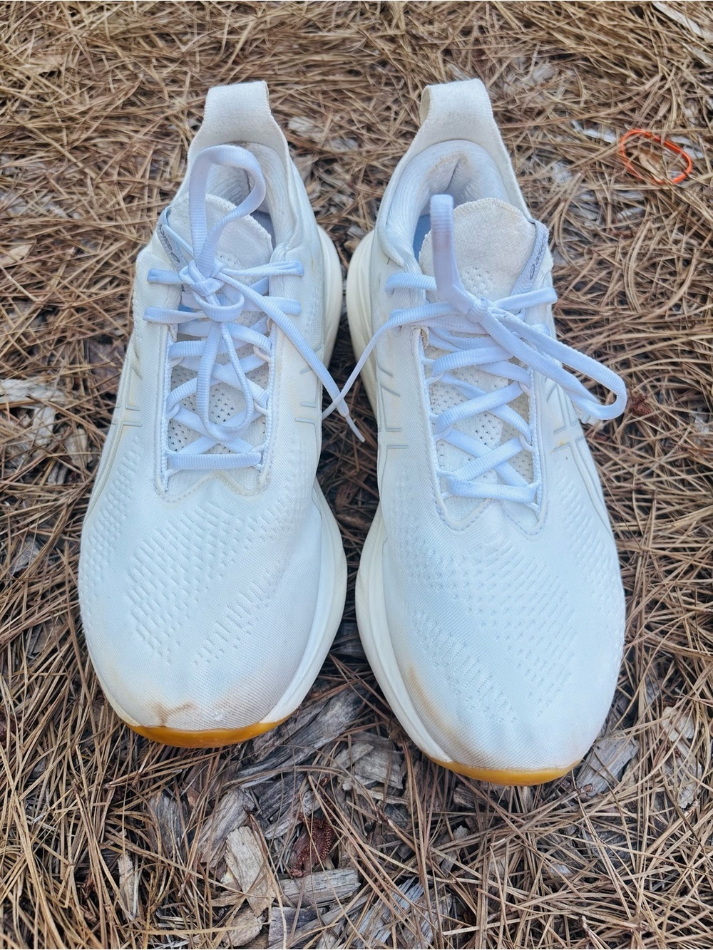 Asics Gel Nimbus 25 Women’s All-White Knit PureGEL Running Sneakers size 12 - Picture 11 of 15